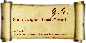 Gerstmayer Immánuel névjegykártya