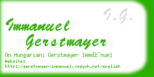immanuel gerstmayer business card